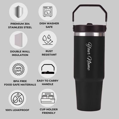 Personalized Black IceFlow Stanley Tumbler 900 ml (30 Oz)