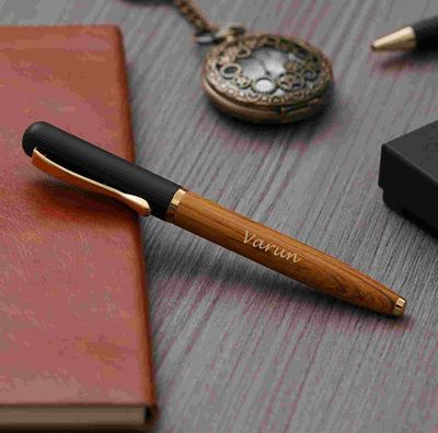 Personalized Rich Wood Magnetic Roller Pen
