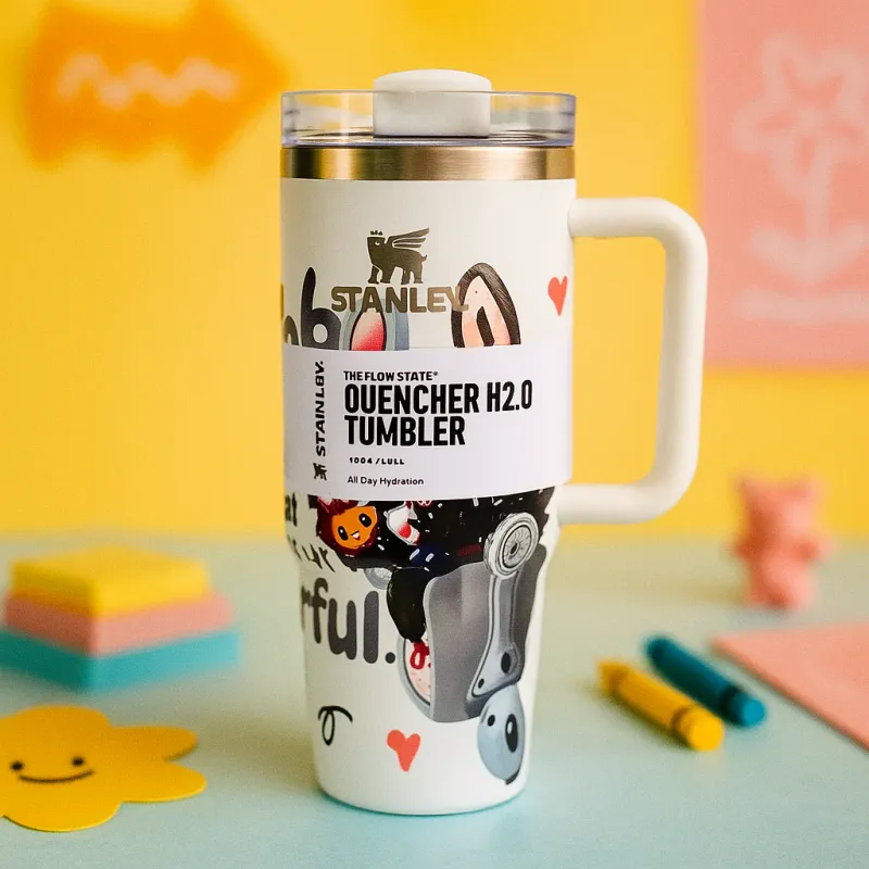 Stanley X Labubu 40oz 1200ml Quencher Tumbler - White
