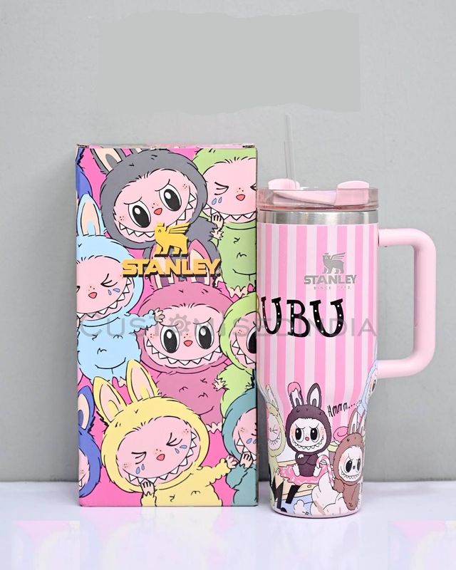 Stanley X Labubu 40oz 1200ml Quencher Tumbler - Stripes Pink