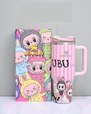 Stanley X Labubu 40oz 1200ml Quencher Tumbler - Stripes Pink