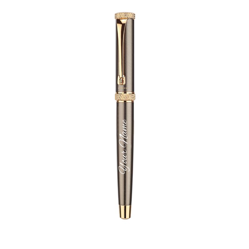 Personalised Crown Roller Pen with Gun Metal Metallic Finish
