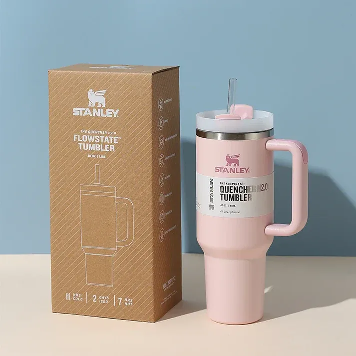 Personalized Stanley Quencher H2.0 Flowstate Tumbler - Baby Pink