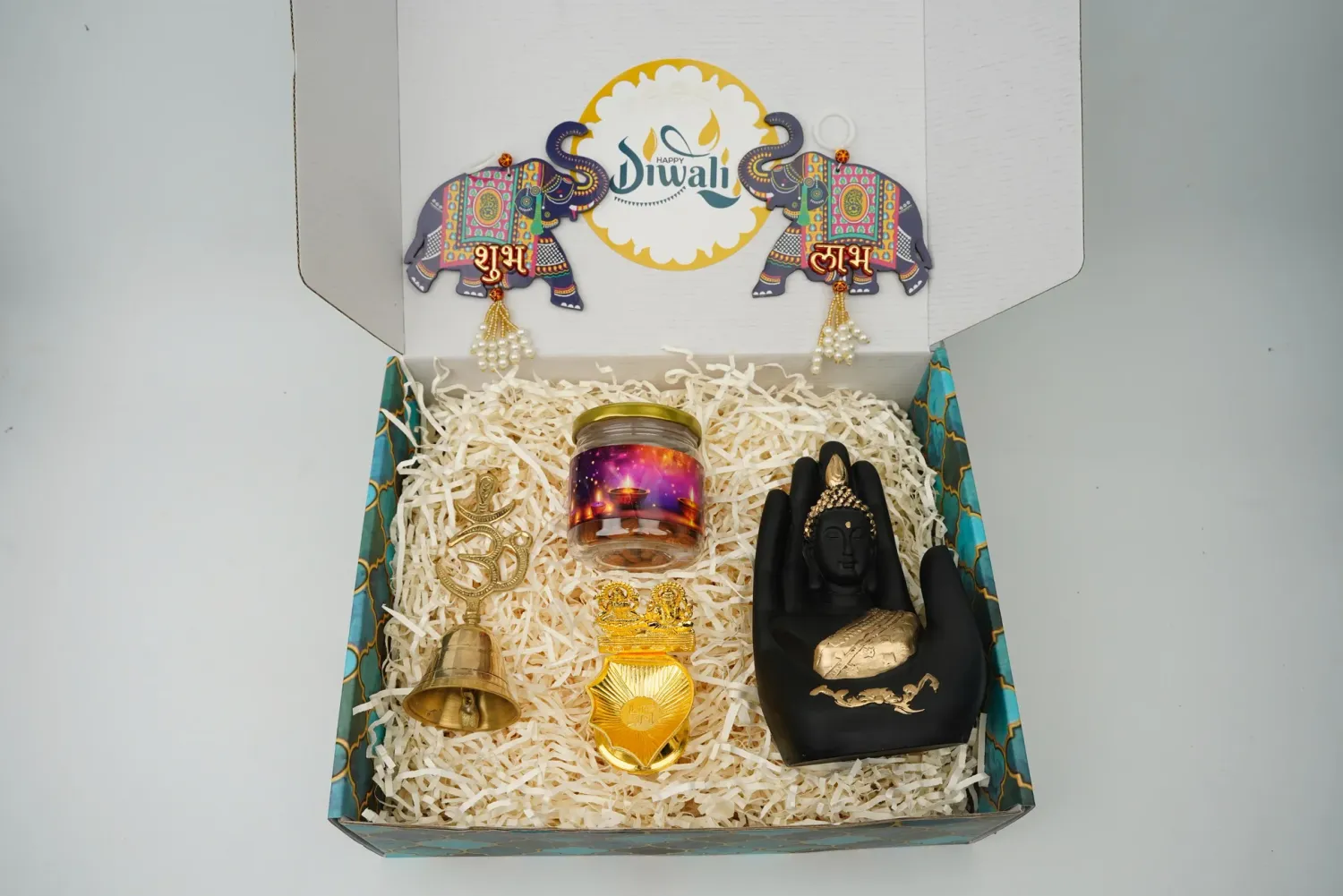 Diwali Combo 5.0 – 2025  | Shubh Labh Latkan, Ganesh Ji Big Diya &amp; Almonds – Premium Gift Set
