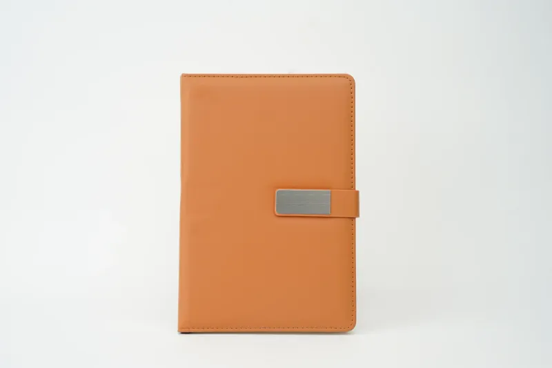 Tan Metal Flip Personalized Leather Diary