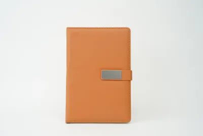 Tan Metal Flip Personalized Leather Diary