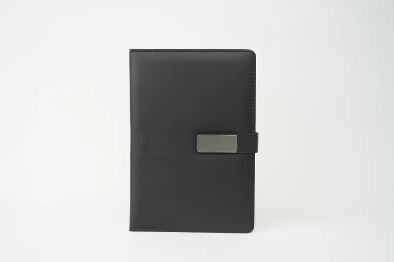 Black Metal Flip Personalized Leather Diary