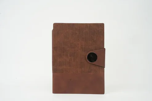 Brown Nexon Leather Metal Flip Personalized Leather Diary