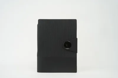 Black Nexon Leather Metal Flip Personalized Leather Diary