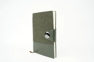 Green Nexon Leather Metal Flip Personalized Leather Diary