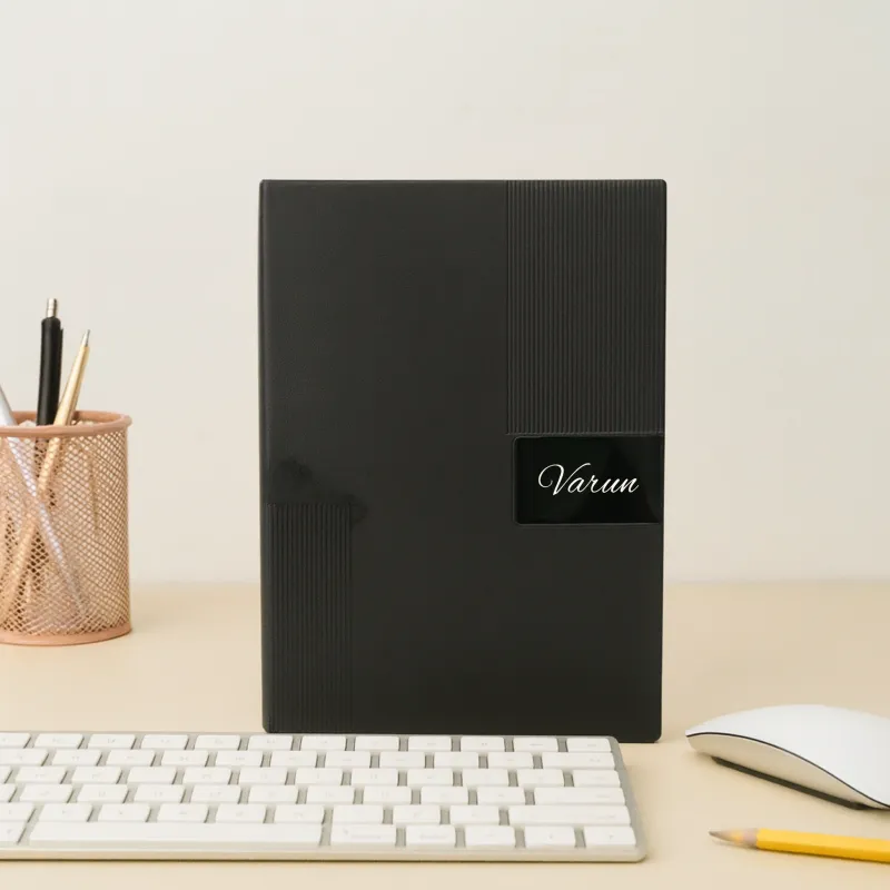 Black Nexon Leather Personalized Diary