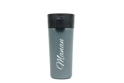 Customised Grey Insulated Travel Mug Customised Grey Insulated Travel Mug