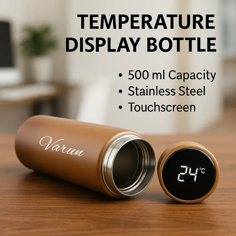 Brown - Tan Dual Color Smart Temperature Insulated Bottle