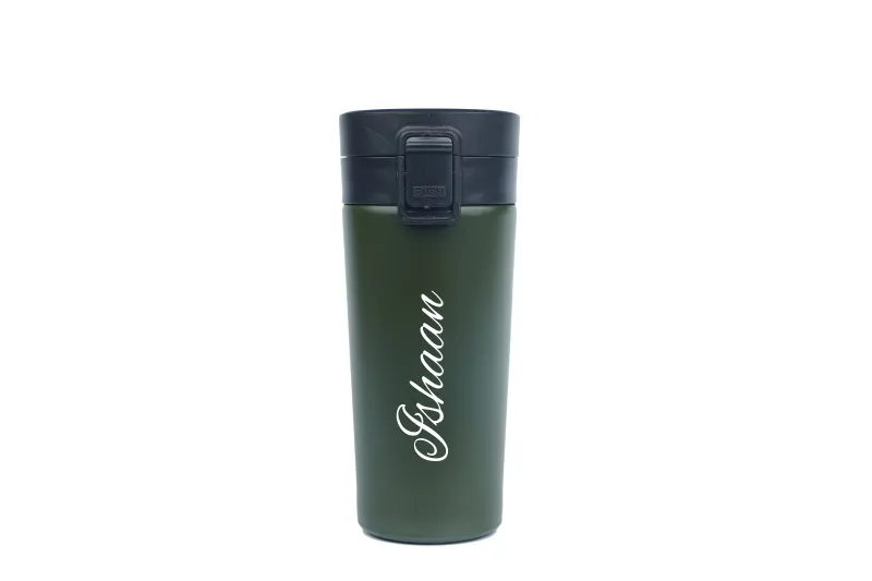 Customised Olive Green Insulated Travel Mug