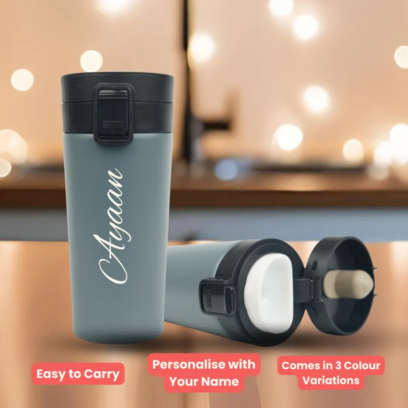 Customised Grey Insulated Travel Mug