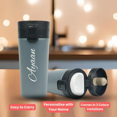 Customised Grey Insulated Travel Mug