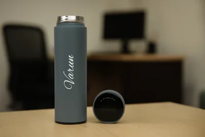 Grey Smart Temperature Insulated Bottle