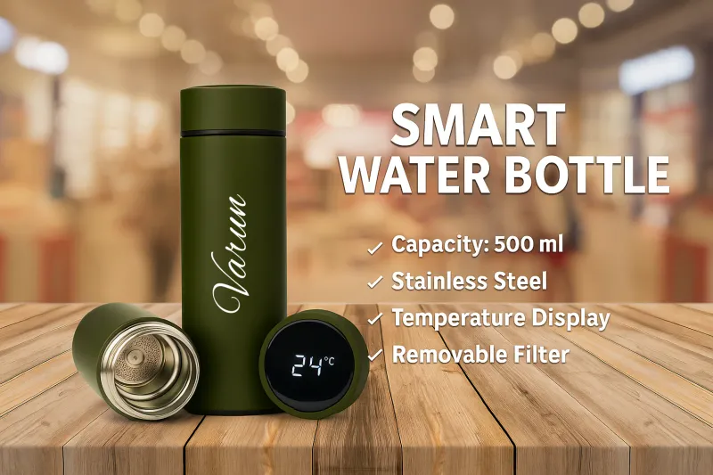 Olive Green Smart Temperature Insulated Bottle
