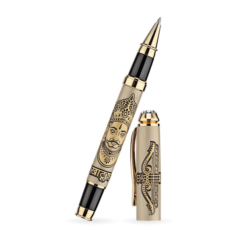 Personalized Shree Khatu Shyamji Pen – Golden Etched Pen with Name