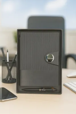 Personalized Black Nexon Flip Diary &amp; Pen Combo