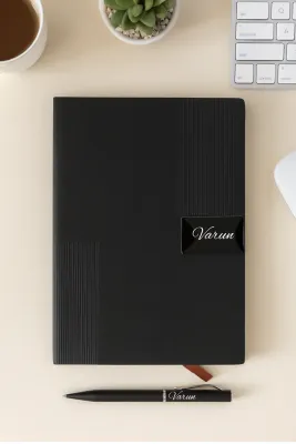 Personalized Black Nexon Diary &amp; Pen Combo