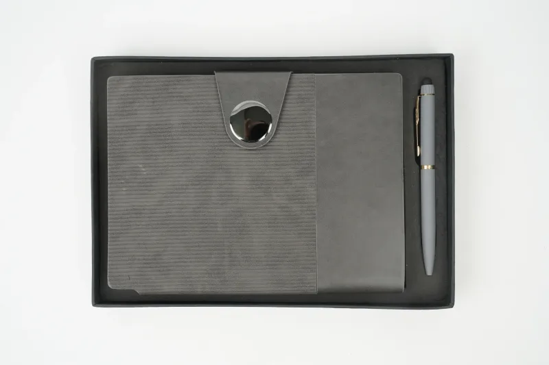 Personalized Grey Nexon Flip Diary &amp; Pen Combo