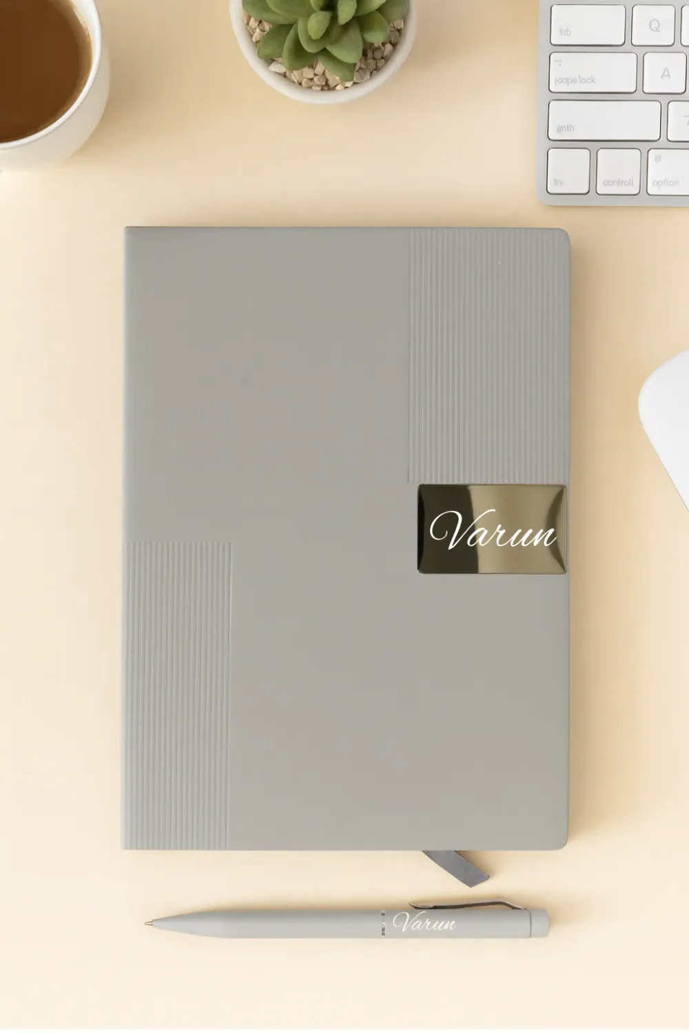 Personalized Grey Nexon Diary &amp; Pen Combo