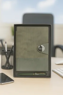 Personalized Green Nexon Flip Diary &amp; Pen Combo