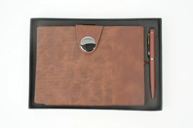 Personalized Brown Nexon Flip Diary &amp; Pen Combo