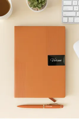 Personalized Tan Nexon Diary &amp; Pen Combo