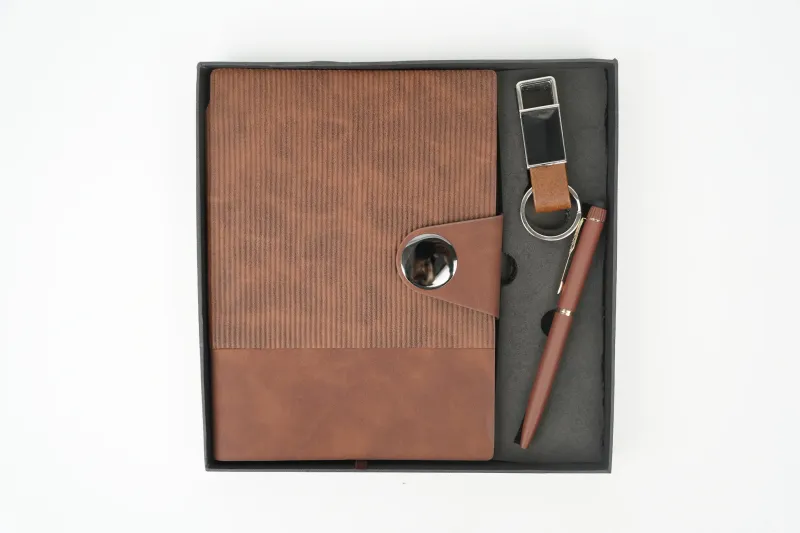 Personalized Brown Nexon Flip Diary, Pen, Keychain Combo
