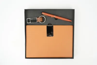 Personalized Tan Nexon Diary, Pen, Keychain Combo