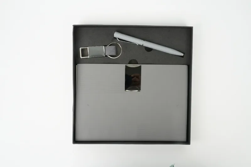 Personalized Grey Nexon Diary, Pen, Keychain Combo