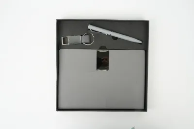 Personalized Grey Nexon Diary, Pen, Keychain Combo
