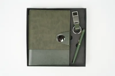 Personalized Green Nexon Flip Diary, Pen, Keychain Combo