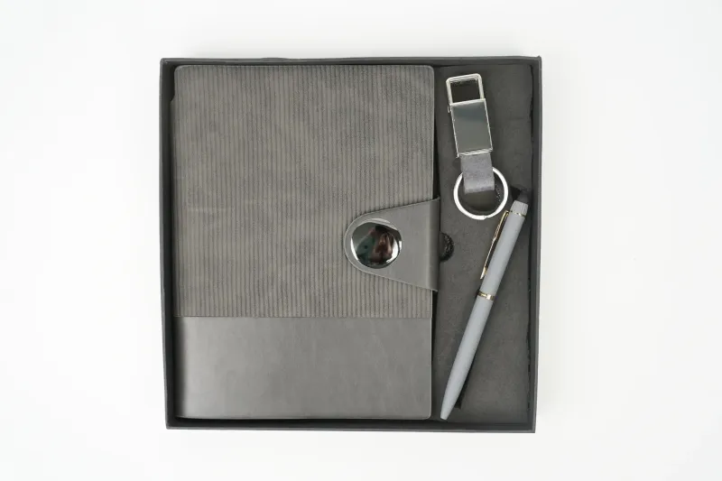 Personalized Grey Nexon Flip Diary, Pen, Keychain Combo