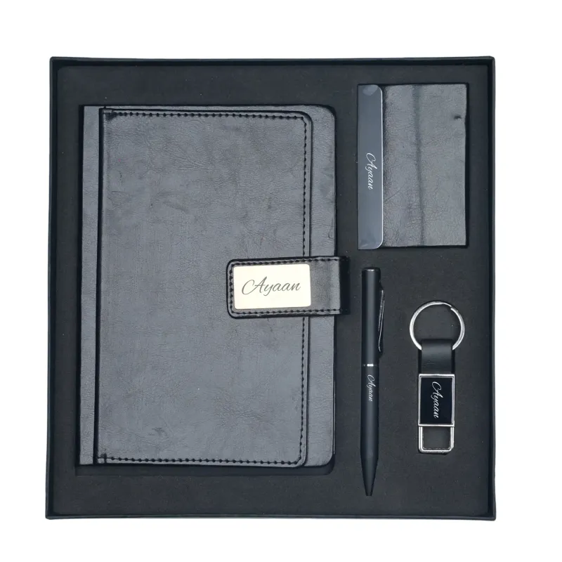 Black Corporate 4pc combo ( Diary, Cardholder, Pen &amp; Keychain)