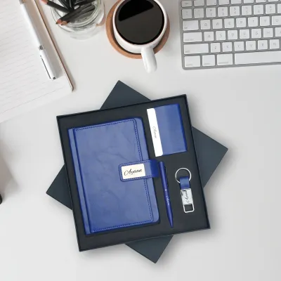 Blue Corporate 4pc combo ( Diary, Cardholder, Pen & Keychain) Blue Corporate 4pc combo ( Diary, Cardholder, Pen & Keychain)