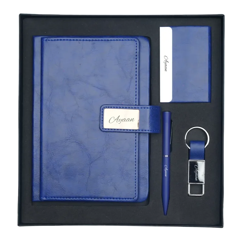 Blue Corporate 4pc combo ( Diary, Cardholder, Pen &amp; Keychain)