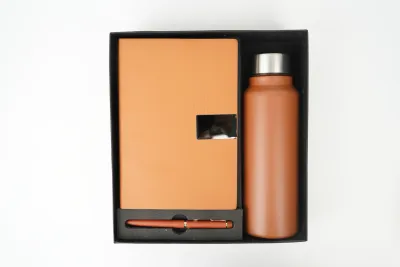 Tan Brown Personalized Nexon Diary, Bottle & Pen Combo