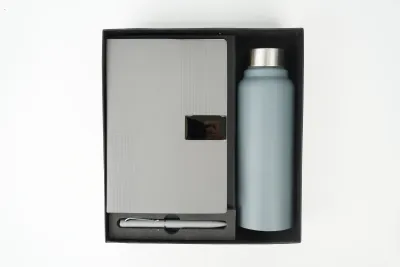 Grey Personalized Nexon Diary, Bottle &amp; Pen Combo