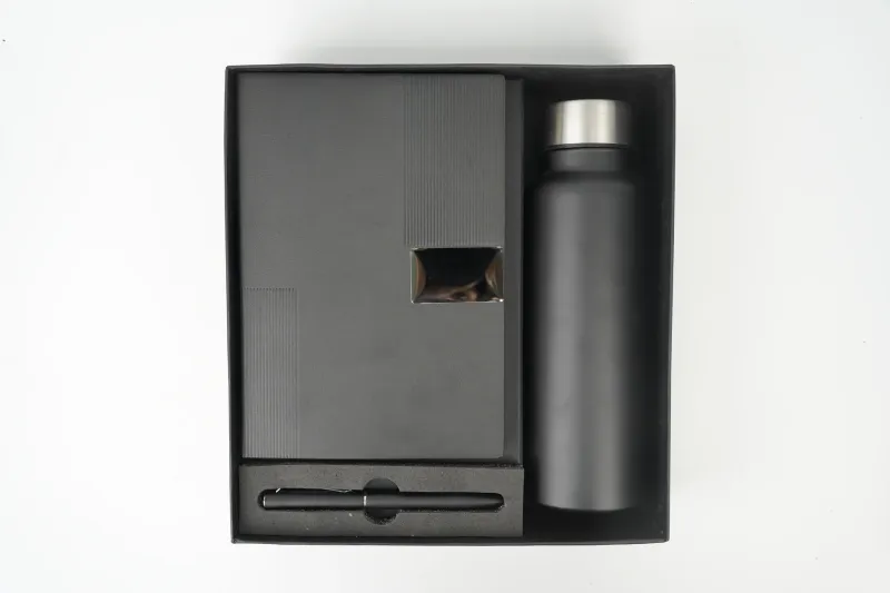 Black Personalized Nexon Diary, Bottle &amp; Pen Combo