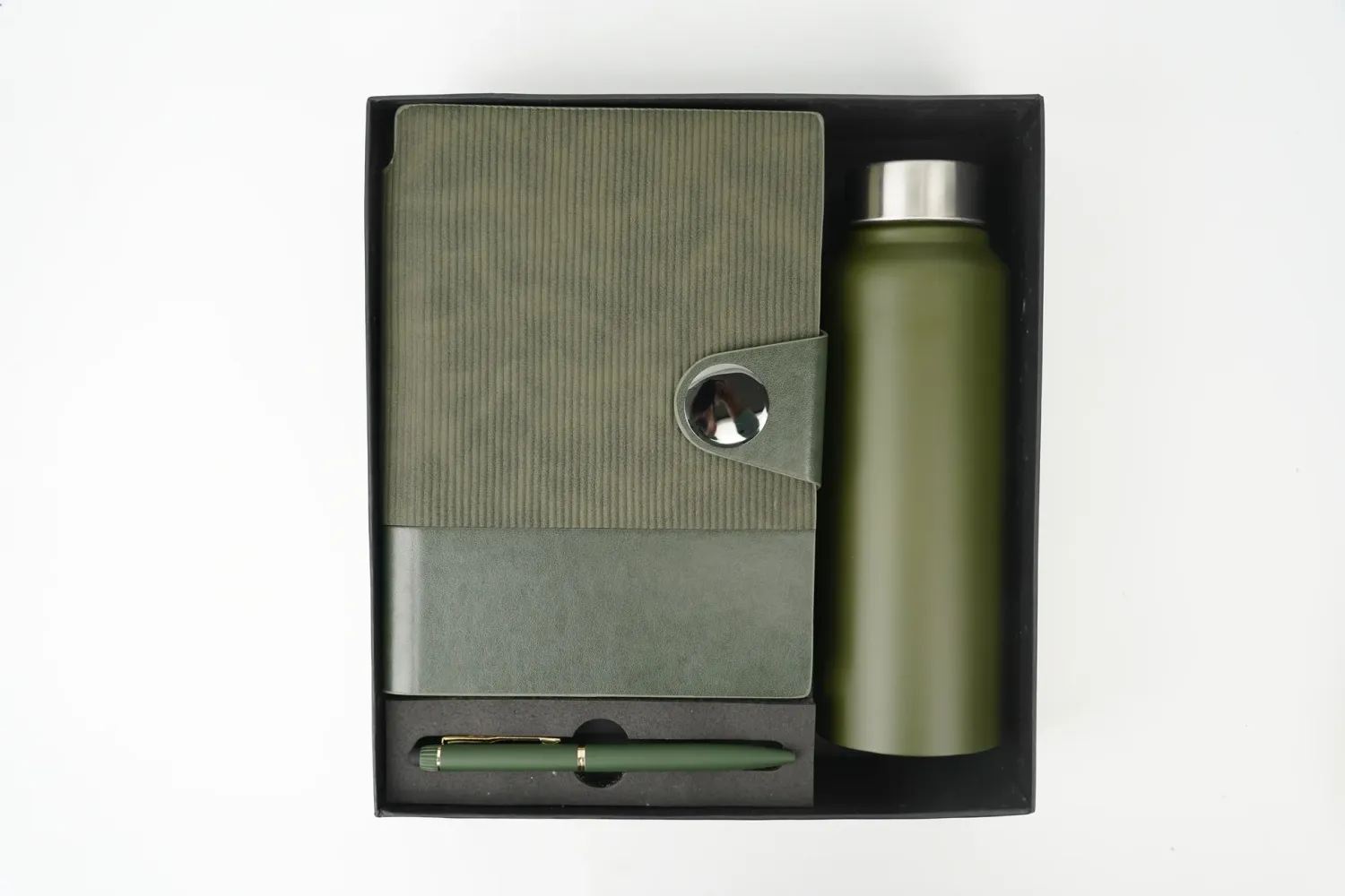 Green Personalized Nexon Flip Diary, Bottle &amp; Pen Combo