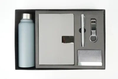 Grey  Nexon Leather Dairy Corporate 5pc combo ( Diary, Bottle, Cardholder, Pen &amp; Keychain)