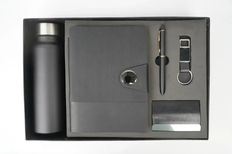 Black Nexon Leather Flip  Dairy Corporate 5pc combo ( Diary, Bottle, Cardholder, Pen &amp; Keychain)