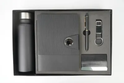 Black Nexon Leather Flip  Dairy Corporate 5pc combo ( Diary, Bottle, Cardholder, Pen &amp; Keychain)
