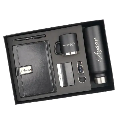 Black Corporate 6pc combo ( Diary, Bottle, Mug, Cardholder, Pen &amp; Keychain)