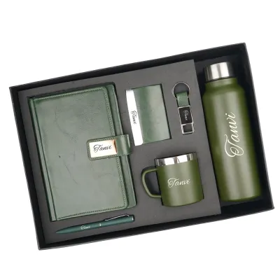 Green Corporate 6pc combo ( Diary, Bottle, Mug, Cardholder, Pen &amp; Keychain)