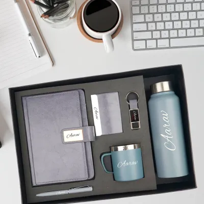 Grey Corporate 6pc combo ( Diary, Bottle, Mug, Cardholder, Pen &amp; Keychain)