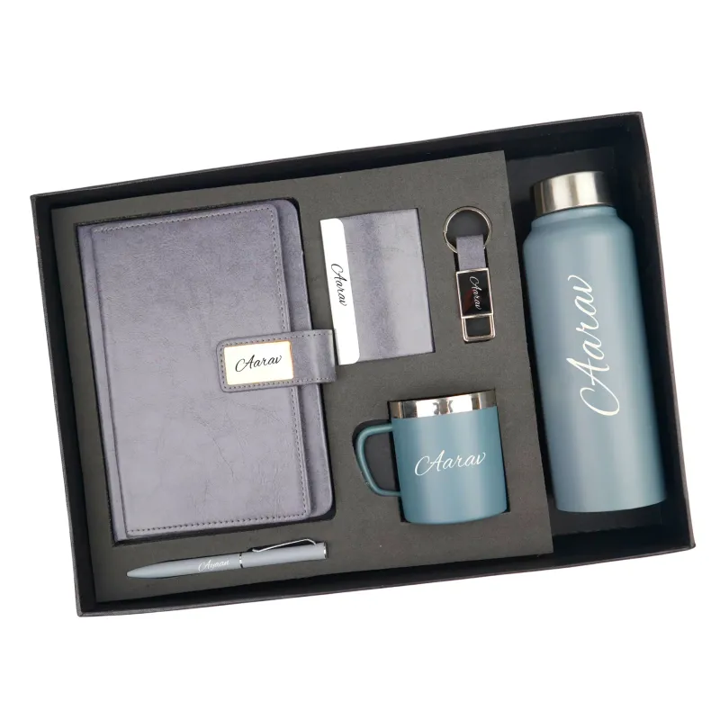 Grey Corporate 6pc combo ( Diary, Bottle, Mug, Cardholder, Pen &amp; Keychain)